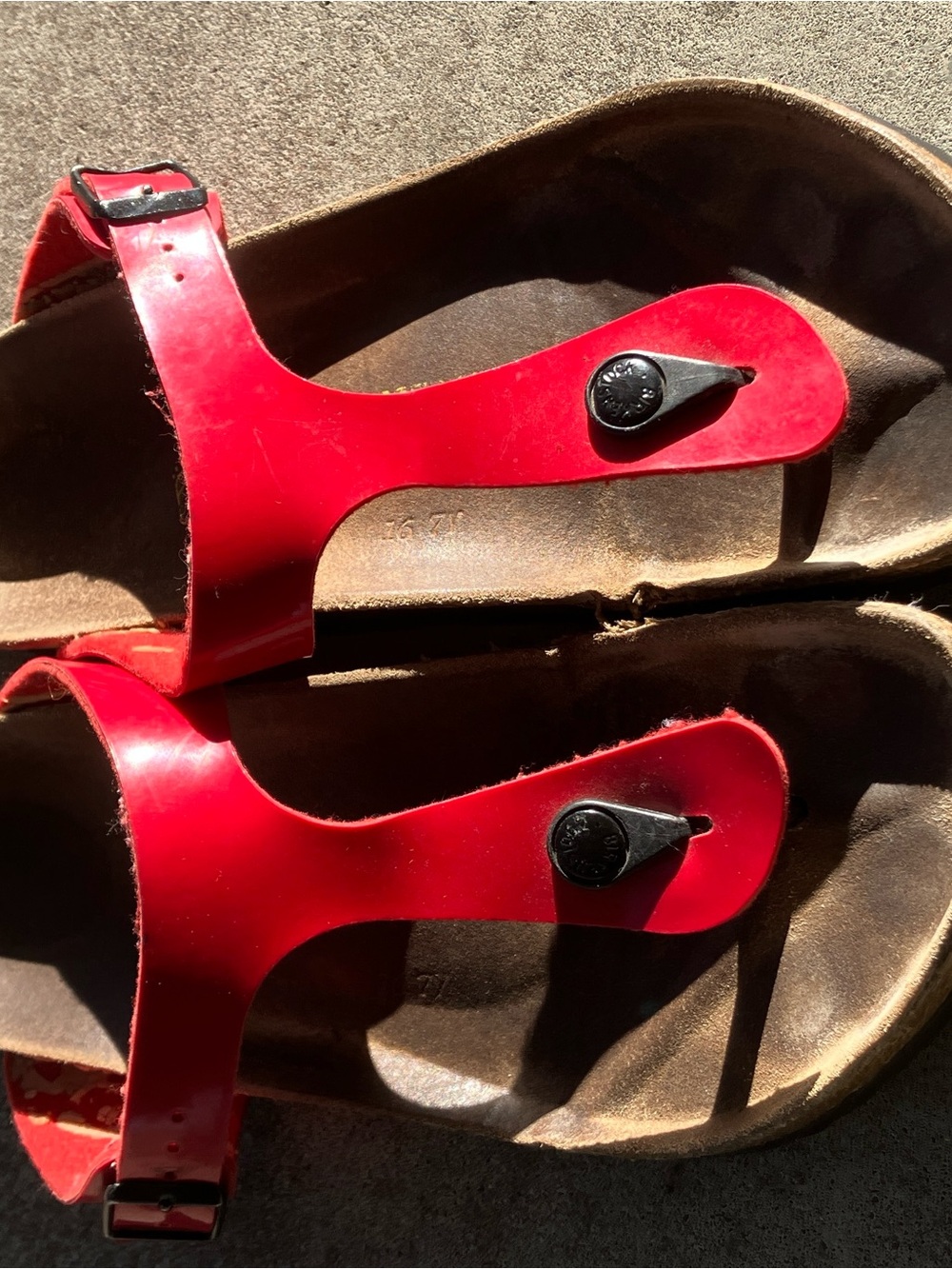 Birkenstock Red Women's Thong Sandals with Buckle